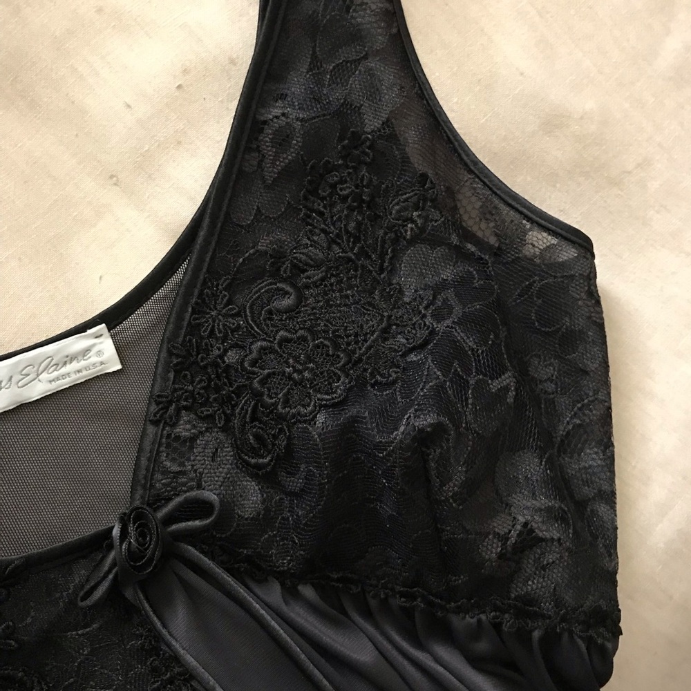 Vintage Miss Elaine Black Slip - Picture 8 of 10